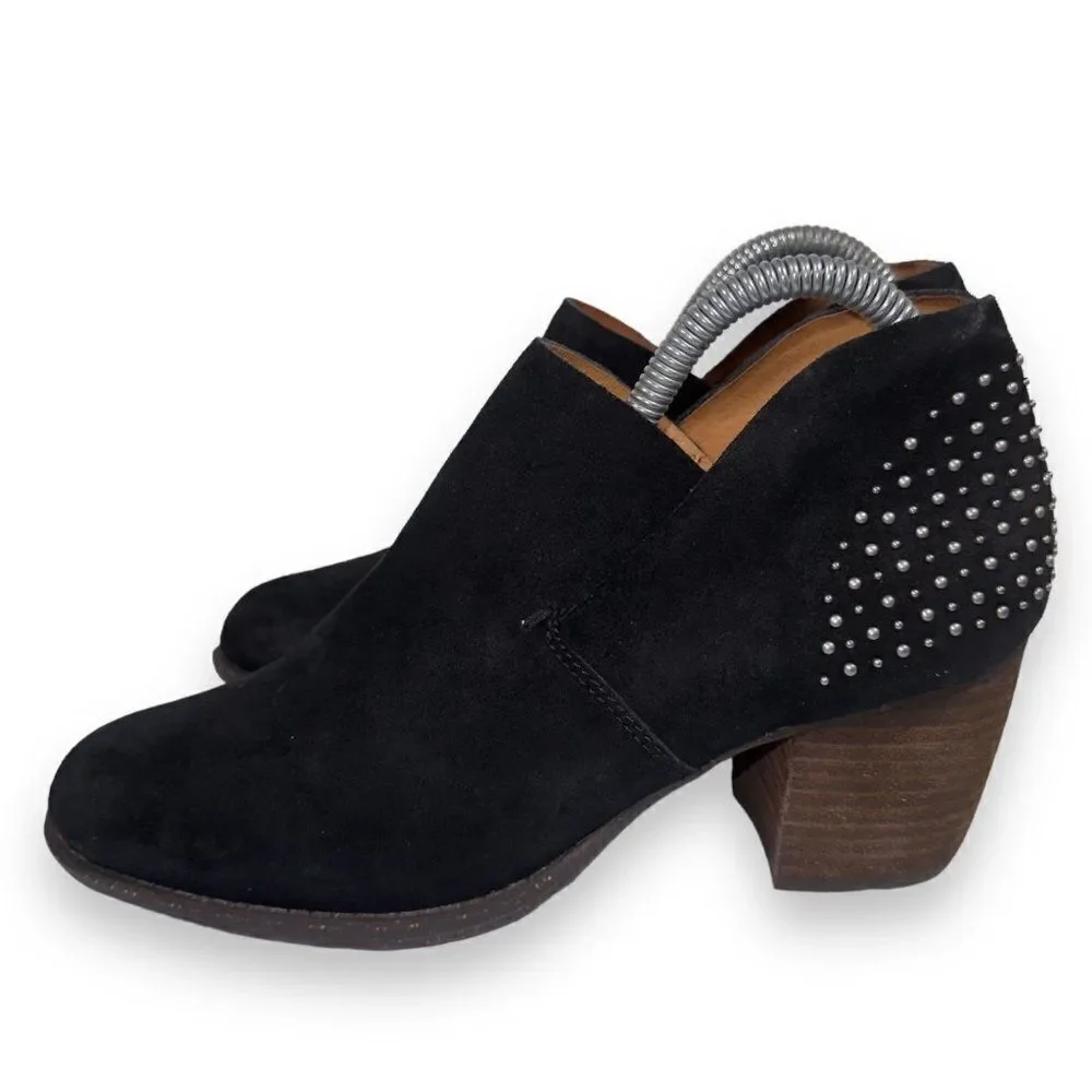 Naya Valerie Studded Suede‎ Ankle Booties Black / Silver Studs Women's 8M